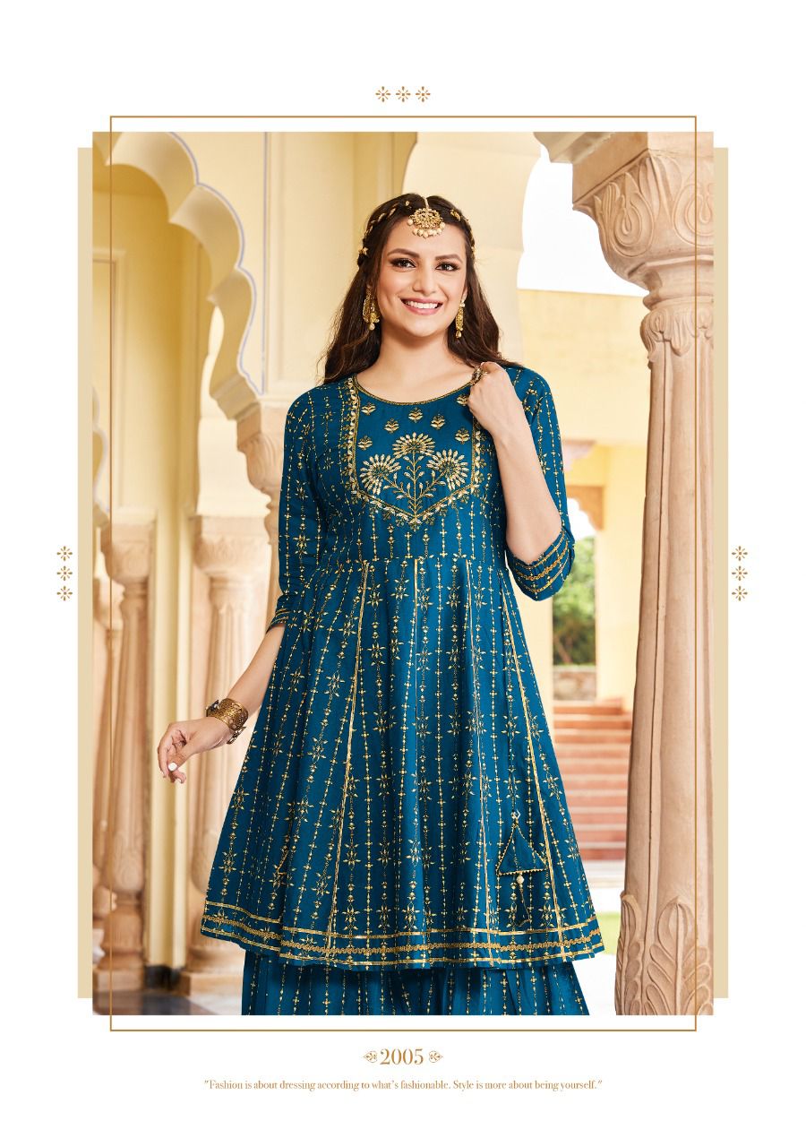 Lavish 2 Heavy Wedding Wear Fancy Embroidery Heavy Kurti With Bottom Collection